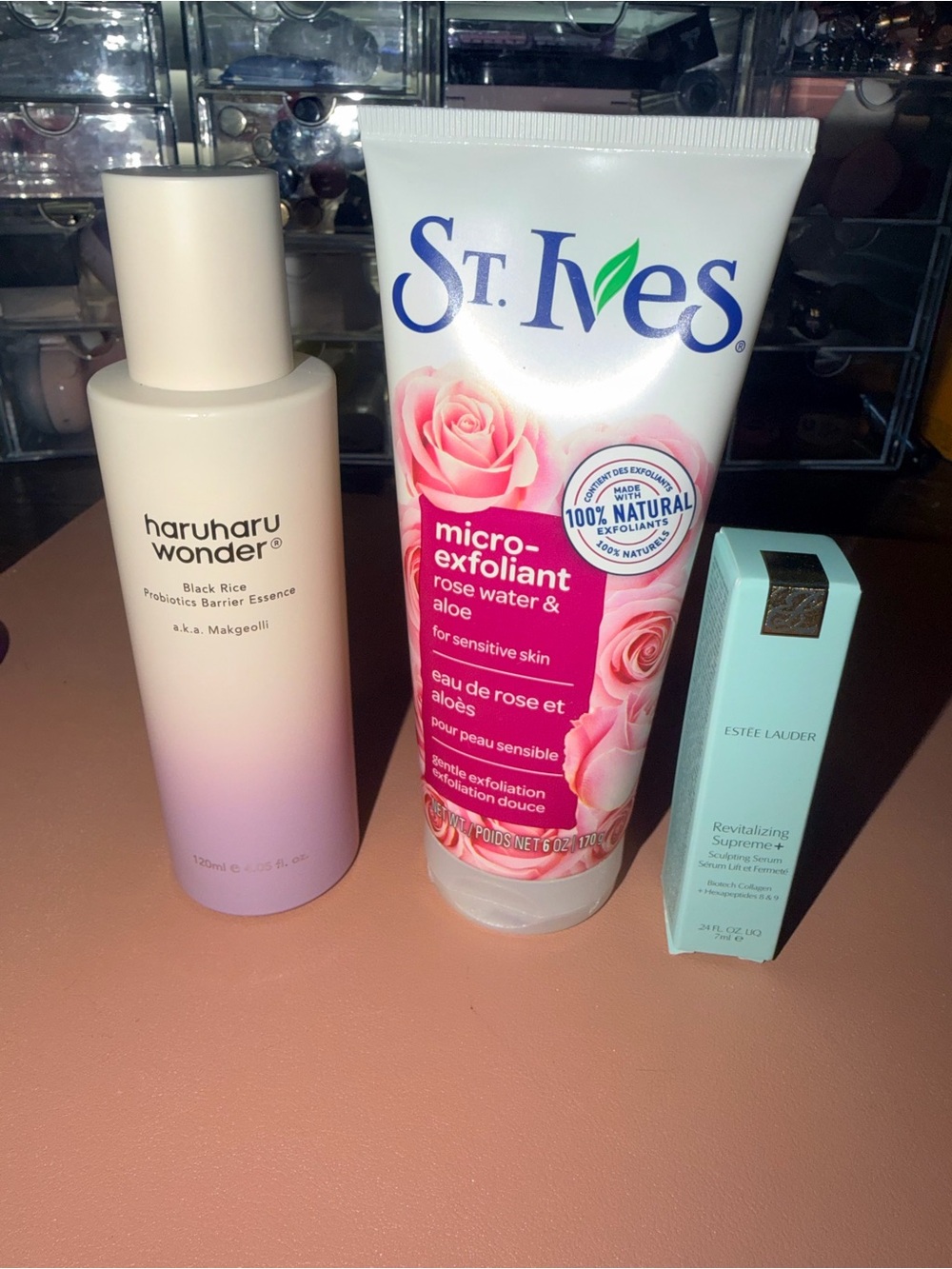 Skincare Bundle: Haruharu Wonder, St. Ives, & Estée Lauder